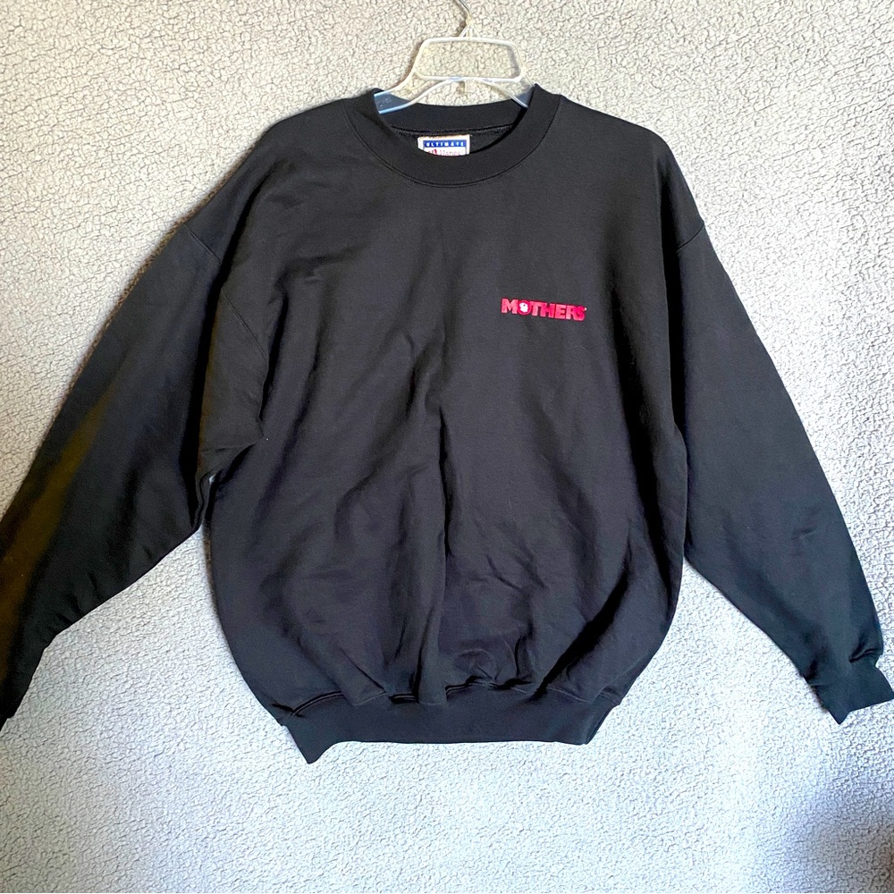 Hanes Ultimate Cotton Mens Sweater Size M (38-40) Black Mothers Long Sleeve